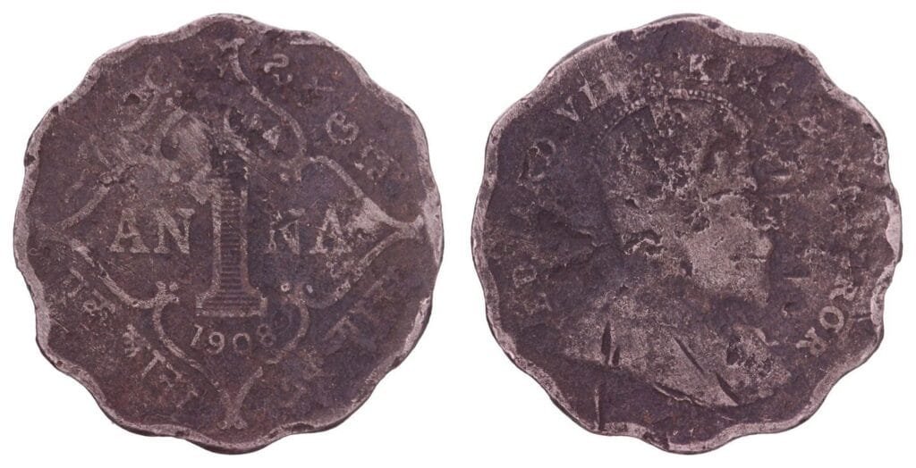 INDIA 1 anna 1908 / British / F