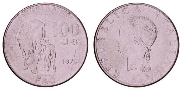ITALY 100 lire 1979 / FAO / XF