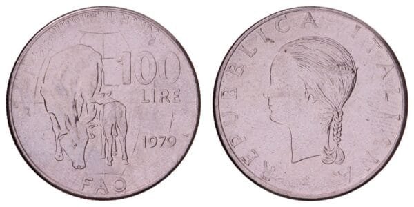 ITALY 100 lire 1979 / FAO / XF