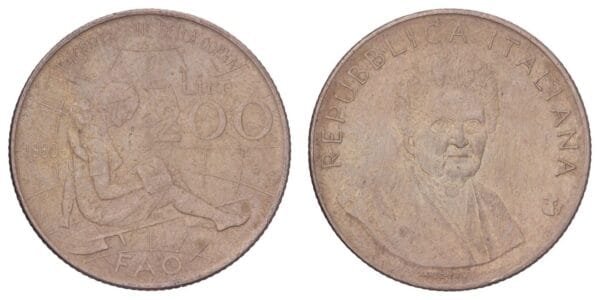 ITALY 200 lire 1980 / FAO - International Women's Year / VF