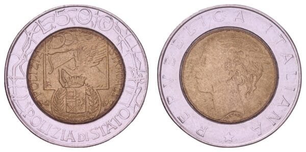 ITALY 500 lire 1997 / 50th Anniversary of the Italian Traffic Police / XF