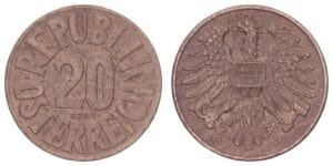 AUSTRIA 20 groschen 1951 VF