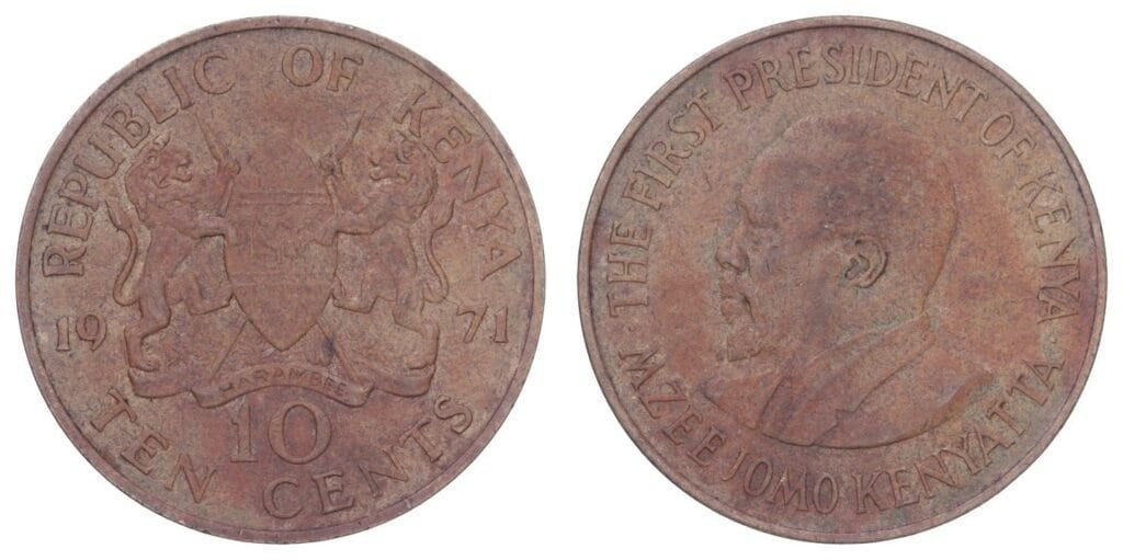 KENYA 10 cents 1971 VF
