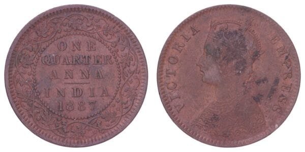 INDIA 1/4 anna 1887 / British / VF