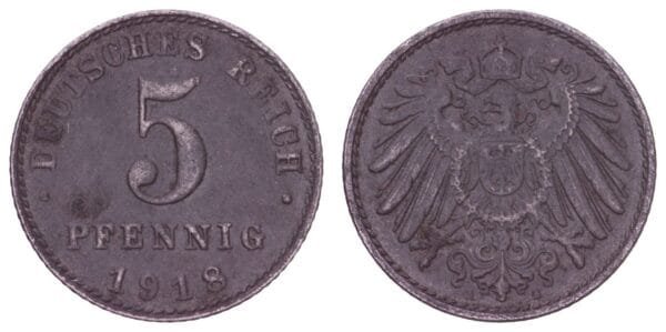 GERMANY 5 pfennig 1918 / Empire / VF