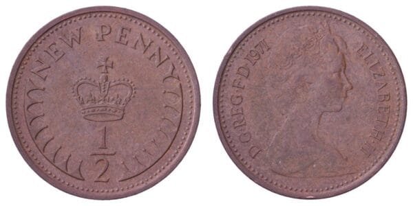 GREAT BRITAIN 1/2 penny 1971 VF