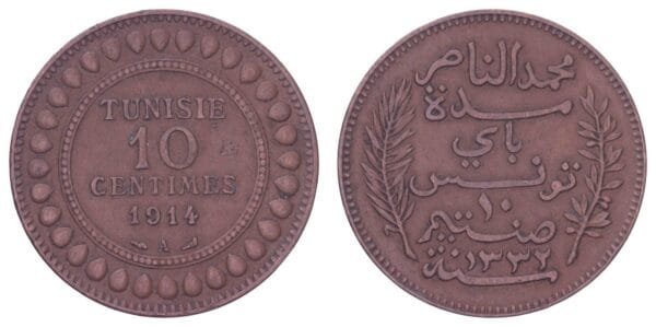 TUNISIA 10 centimes 1914 VF