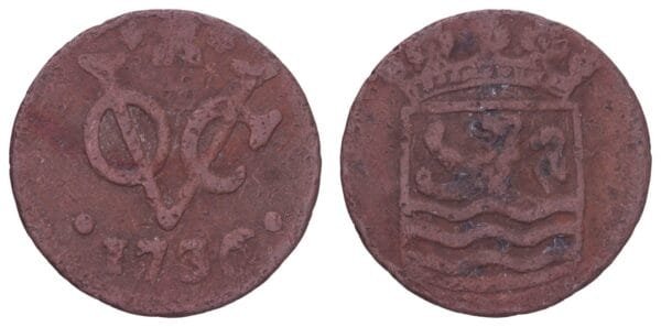 NETHERLANDS EAST INDIES 1 duit 1736 / Zeeland / VF-