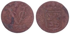 NETHERLANDS EAST INDIES 1 duit 1736 / Holland / VF-