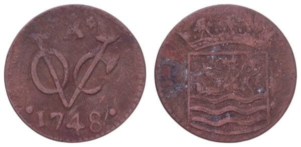 NETHERLANDS EAST INDIES 1 duit 1748 / Zeeland / VF-