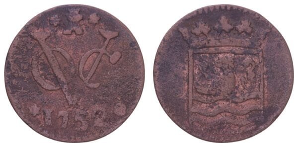 NETHERLANDS EAST INDIES 1 duit 1752 / Zeeland / VF-
