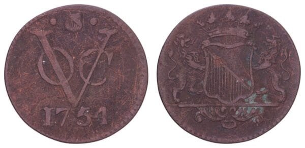 NETHERLANDS EAST INDIES 1 duit 1754 / Utrecht / VF-