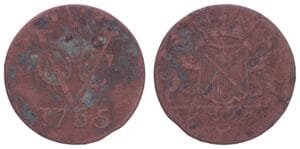 NETHERLANDS EAST INDIES 1 duit 1755 / Utrecht / F+
