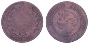 FRANCE 5 centimes 1872A F+