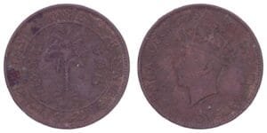 CEYLON 1 cent 1942 VF-