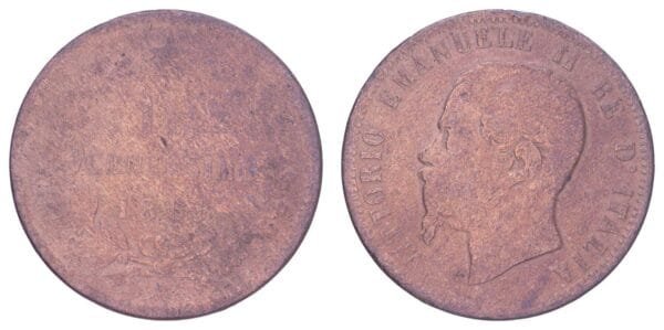 ITALY 10 centesimi 1866 F