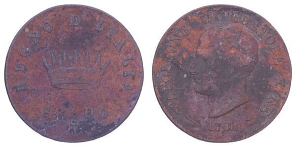 ITALY 1 soldo 1808 / Napoleonic Kingdom of Italy / F