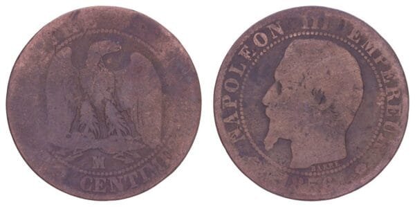FRANCE 5 centimes 1856M F-