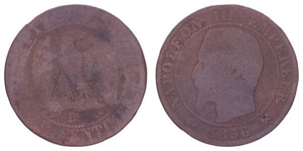 FRANCE 5 centimes 1856B F-