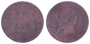 FRANCE 5 centimes 1853K F