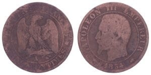 FRANCE 5 centimes 1854A F