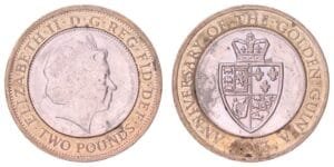 GREAT BRITAIN 2 pounds 2013 / 350th Anniversary of the Guinea / VF