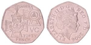 GREAT BRITAIN 50 pence 2006 / 150th Anniversary of the Institution of the Victoria Cross / VF+