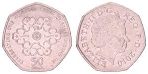 GREAT BRITAIN 50 pence 2010 / 100th Anniversary of Girl Guides / VF+