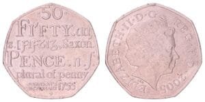 GREAT BRITAIN 50 pence 2005 / 250th Anniversary of the Publication of the First English Dictionary / VF