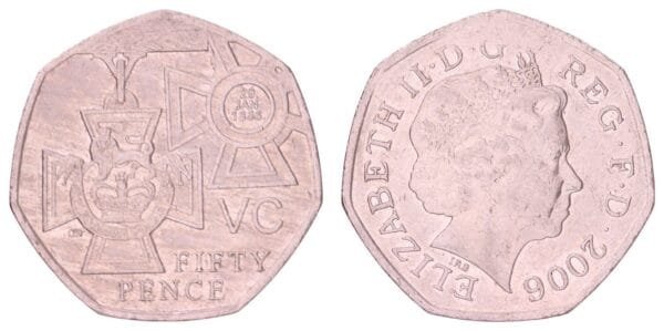 GREAT BRITAIN 50 pence 2006 / 150th Anniversary of the Institution of the Victoria Cross / VF