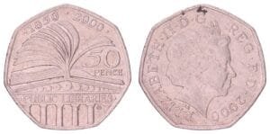 GREAT BRITAIN 50 pence 2000 / 150th Anniversary of the Public Library System / VF