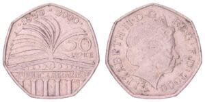 GREAT BRITAIN 50 pence 2000 / 150th Anniversary of the Public Library System / VF