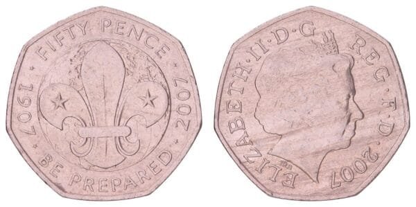 GREAT BRITAIN 50 pence 2007 / Centenary of the Founding of the Scouting Movement / VF