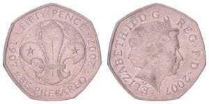 GREAT BRITAIN 50 pence 2007 / Centenary of the Founding of the Scouting Movement / VF