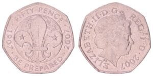 GREAT BRITAIN 50 pence 2007 / Centenary of the Founding of the Scouting Movement / VF