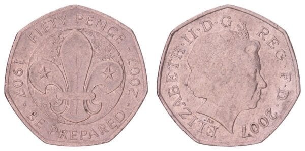 GREAT BRITAIN 50 pence 2007 / Centenary of the Founding of the Scouting Movement / VF
