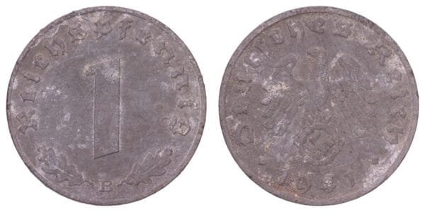 GERMANY 1 reichspfennig 1941B / 3rd Reich / F