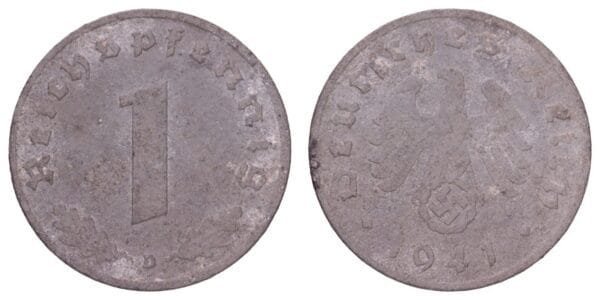GERMANY 1 reichspfennig 1941D / 3rd Reich / F