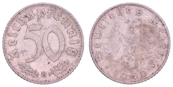 GERMANY 50 reichspfennig 1940B / 3rd Reich / VF-