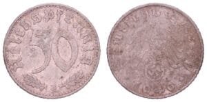 GERMANY 50 reichspfennig 1940B / 3rd Reich / VF-