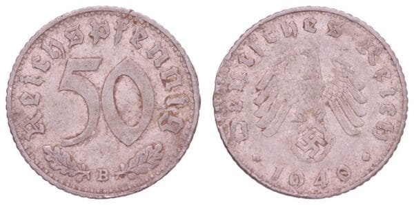 GERMANY 50 reichspfennig 1940B / 3rd Reich / VF-