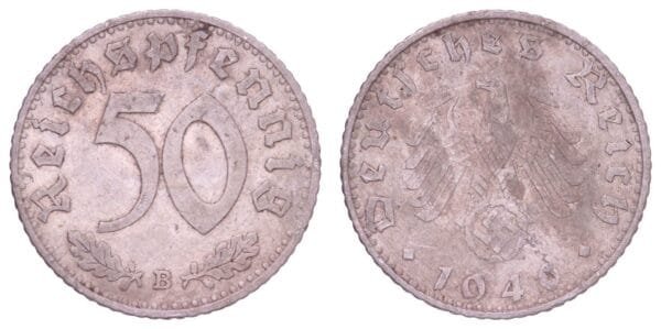 GERMANY 50 reichspfennig 1940B / 3rd Reich / VF-