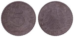 GERMANY 5 reichspfennig 1942A / 3rd Reich / VF