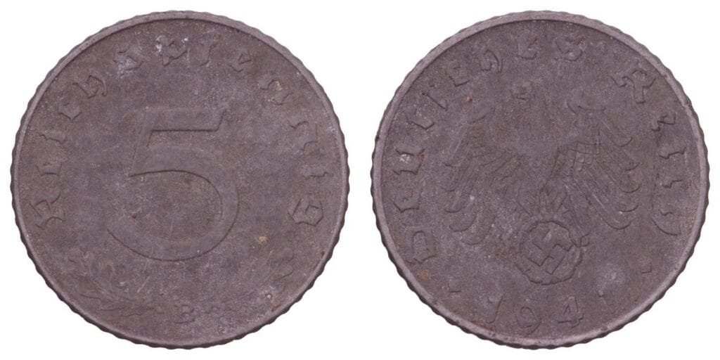 GERMANY 5 reichspfennig 1941B / 3rd Reich / VF
