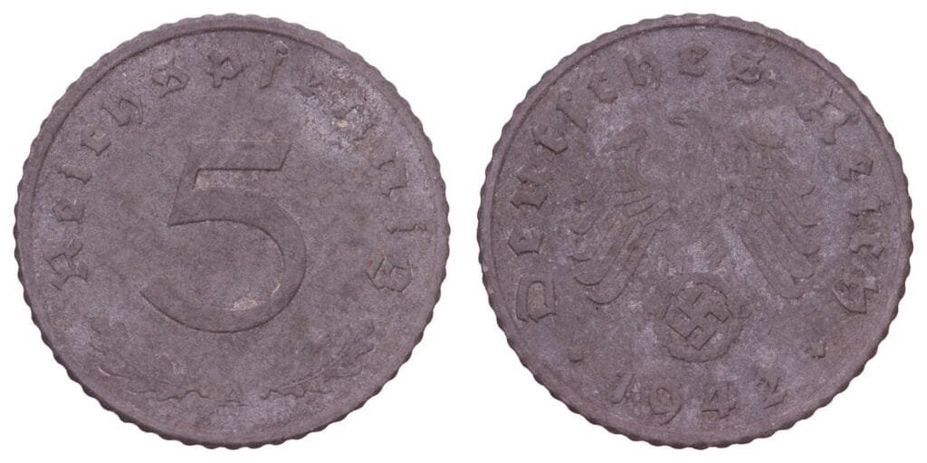 NJEMAČKA 5 rajhspfeninga 1942A / 3. Reich / VFR