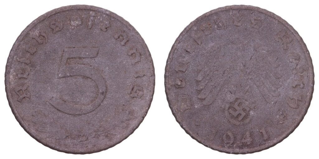 NJEMAČKA 5 rajhspfeninga 1941D / 3. Reich / VF-