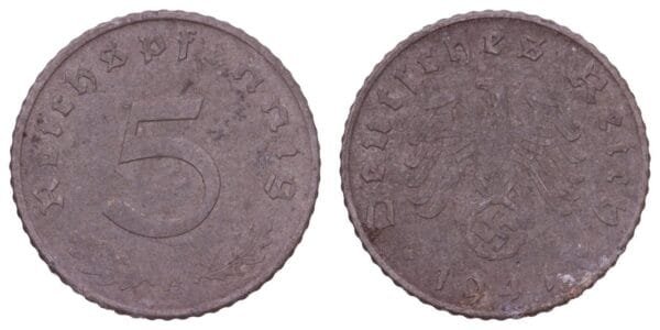 GERMANY 5 reichspfennig 1941A / 3rd Reich / VF-