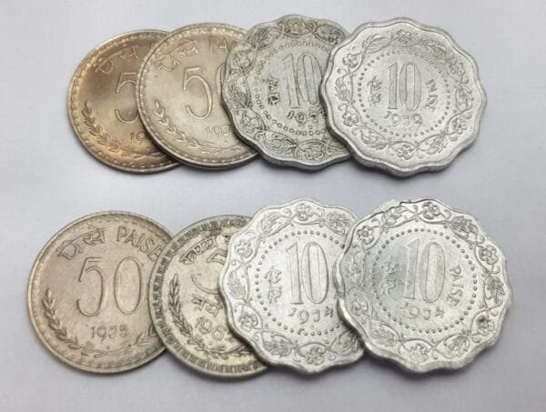 INDIA coins lot / various grades / 8 pcs.