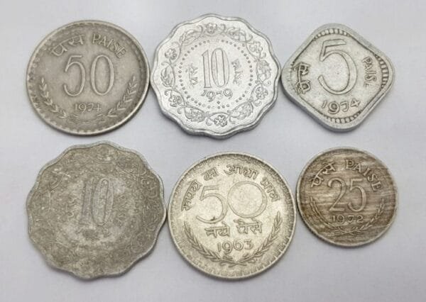 INDIA coins lot / various grades / 6 pcs.