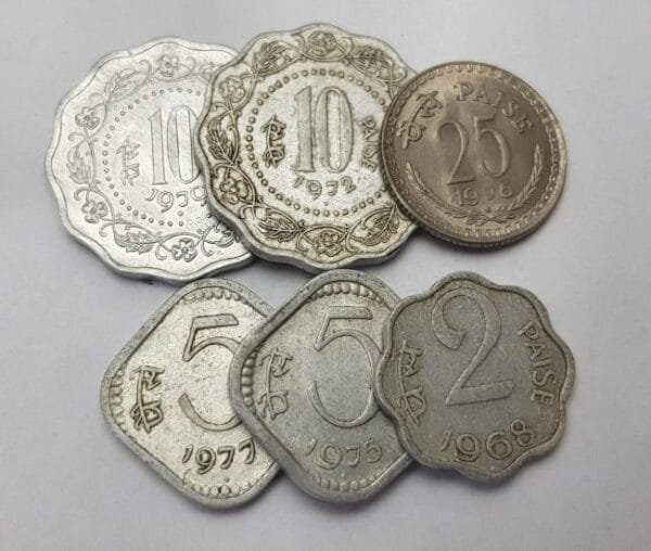 INDIA coins lot / various grades / 6 pcs.
